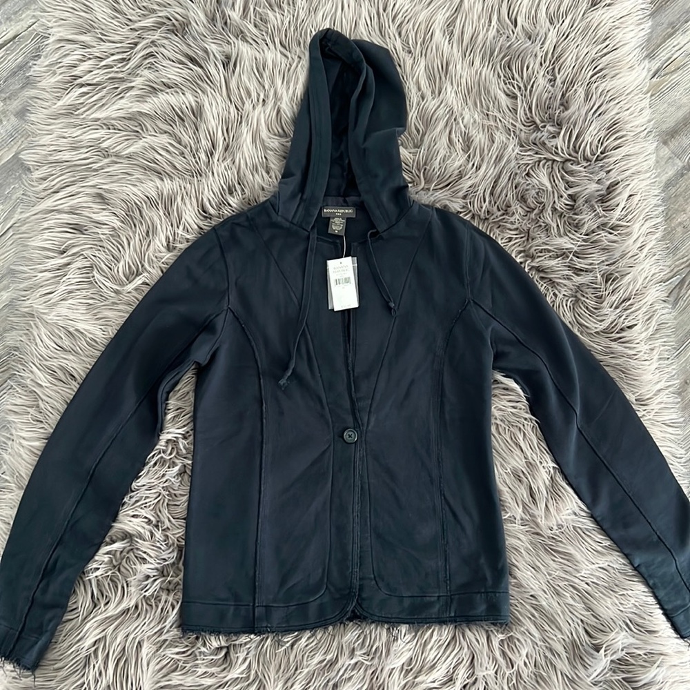 Banana Republic hooded button up top